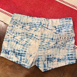 Fleo white and Blue Patterned Shorts High Rise Original
